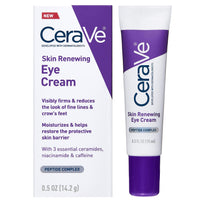 Thumbnail for CeraVe Skin Renewing Eye Cream For Wrinkles, Under Eye Cream With Peptides + Caffeine + Niacinamide, For Wrinkles & Crows Feet, Paraben Free & Opthalmologist Tested