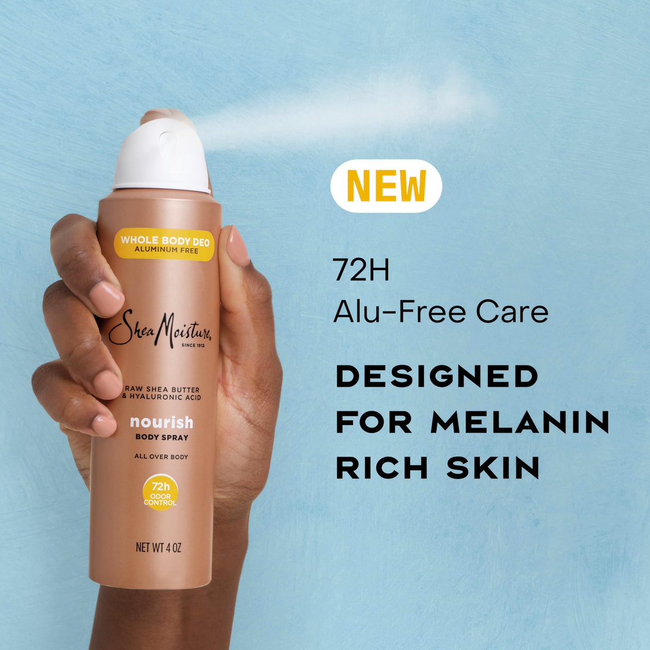 SheaMoisture All Over Body Deodorant Spray for Women Raw Shea Butter & Hyaluronic Acid Aluminum Free 4oz