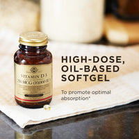 Thumbnail for Solgar Vitamin D3 (Cholecalciferol) 250 MCG (10,000 IU), 120 Softgels - Helps Maintain Healthy Bones & Teeth - Immune System Support - Non GMO, Gluten/ Dairy Free - 120 Servings