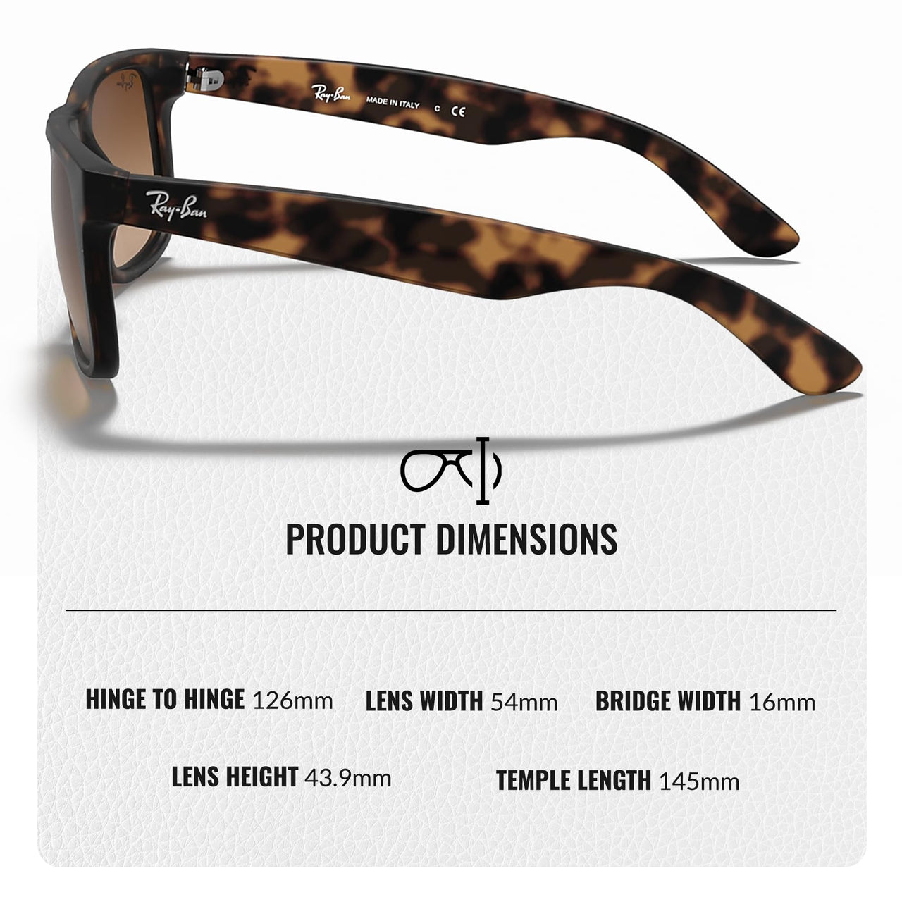 Ray-Ban RB4165 JUSTIN CLASSIC Square Shape Sunglasses with Official Eyewear Kit