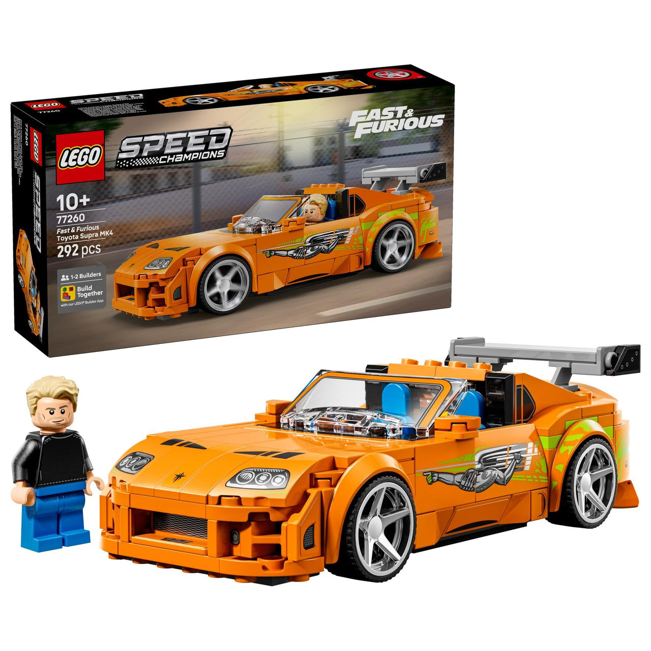 Lego 77260 Speed Champion Fast and Furious Toyota Supra MK4 Toy, Birthday Present, Blocks, Boys, Girls, Children, 10, 11, 12, Elementary School, Vehicle, Car, Mini Car, Pretend Play, Pretend Play Game