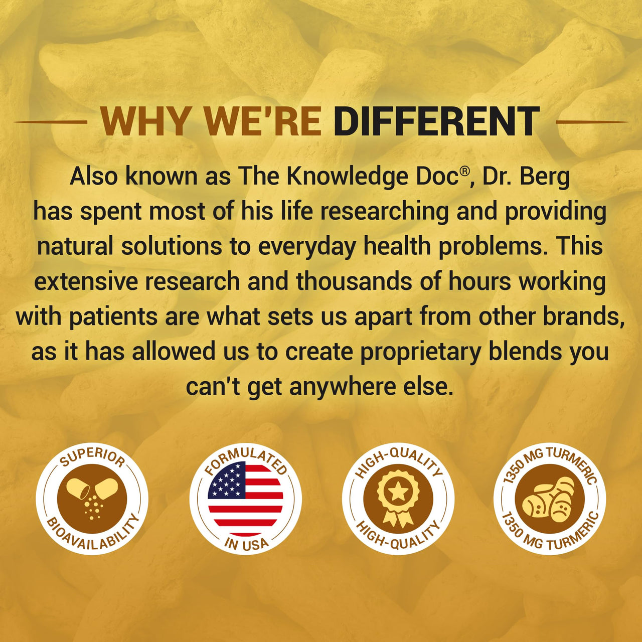 Dr. Berg (Only 2 Per Day) Turmeric Supplement with Black Pepper (BioPerine) - 1350 mg Turmeric Curcumin Supplement with 95% Curcuminoids – Turmeric Curcumin with Black Pepper – 60 Turmeric Capsules