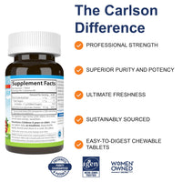 Thumbnail for Carlson - Kid's Chewable Iron, 15 mg, Superior Absorption, Blood Health, Energy Production & Optimal Wellness, Natural Strawberry Flavor, 60 Tablets
