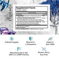 Thumbnail for Codeage Gut Health Supplements Vegan Formula - L Glutamine, Zinc, Turkey Tail Mushroom Powder, Tonic Mushroom, Maitake, Micro Algae, Mineral, Licorice Root DGL - Probiotics, Prebiotics - 2 Pack