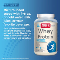 Thumbnail for Jarrow Formulas Whey Protein with 18 g of Protein, 3.8 g of BCAAs, & Glutamine, Dietary Supplement for Muscle Function & Recovery Support, 32 oz Vanilla Flavored Powder, Approximately 36 Day Supply