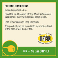Thumbnail for Farnam Vita-Min E & Selenium Antioxidant Supplement for Horses, Horse Vitamin E Supplement, Muscle Health and Peak Condition, 3 lb, 96 Day Supply