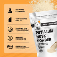 Thumbnail for It's Just! - Psyllium Husk Powder, Easy Mixing Dietary Fiber, Cleanse Your Digestive System, Finely Ground Powder, Ideal for Keto Baking, Non-GMO (Unflavored, 10oz (Pack of 1))