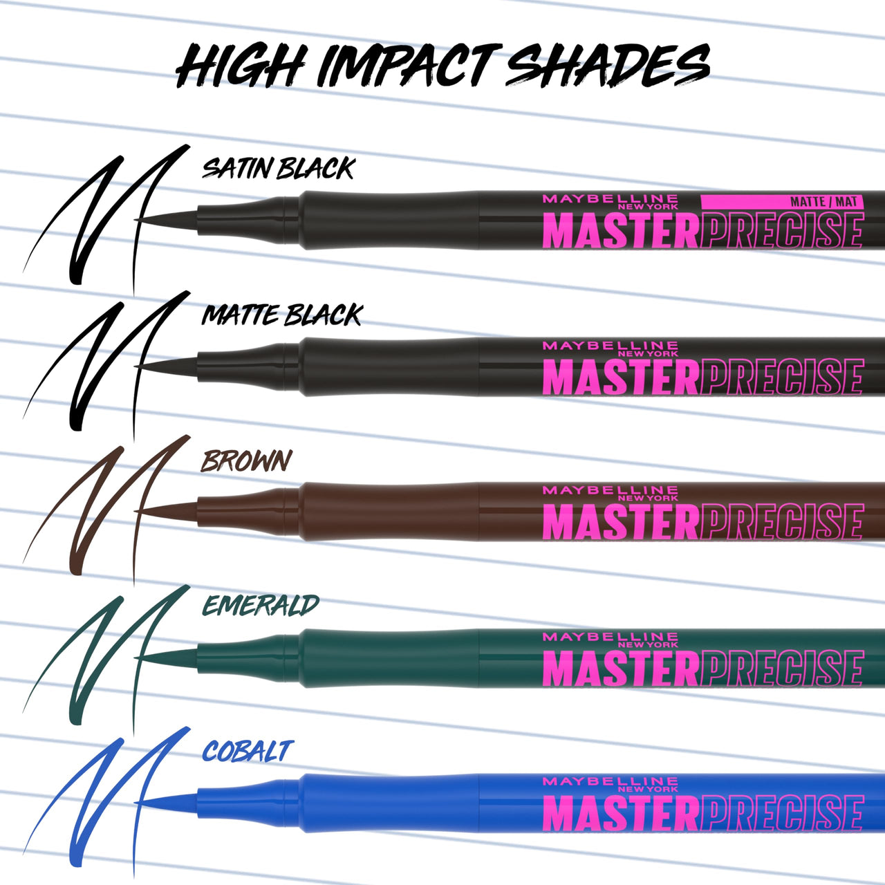 MAYBELLINE Master Precise All Day Liquid Eyeliner, Waterproof Eyeliner Makeup for up to 30HR Wear, Cobalt Blue, 1 Count