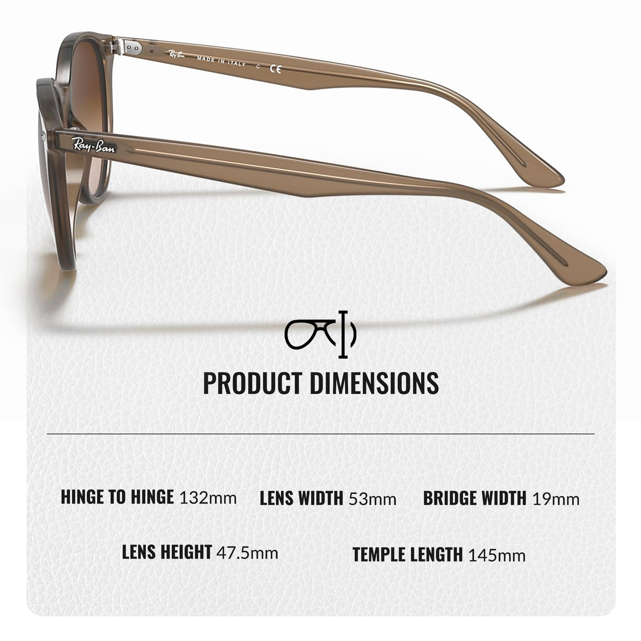 Ray-Ban RB4305 Phantos Shaped Non-Polarized Sunglasses for Men & Women – Includes Official RAYBAN Eyewear Kit – Ideal Formal & Casual Wear Sunglasses – Brown Gradient Lens