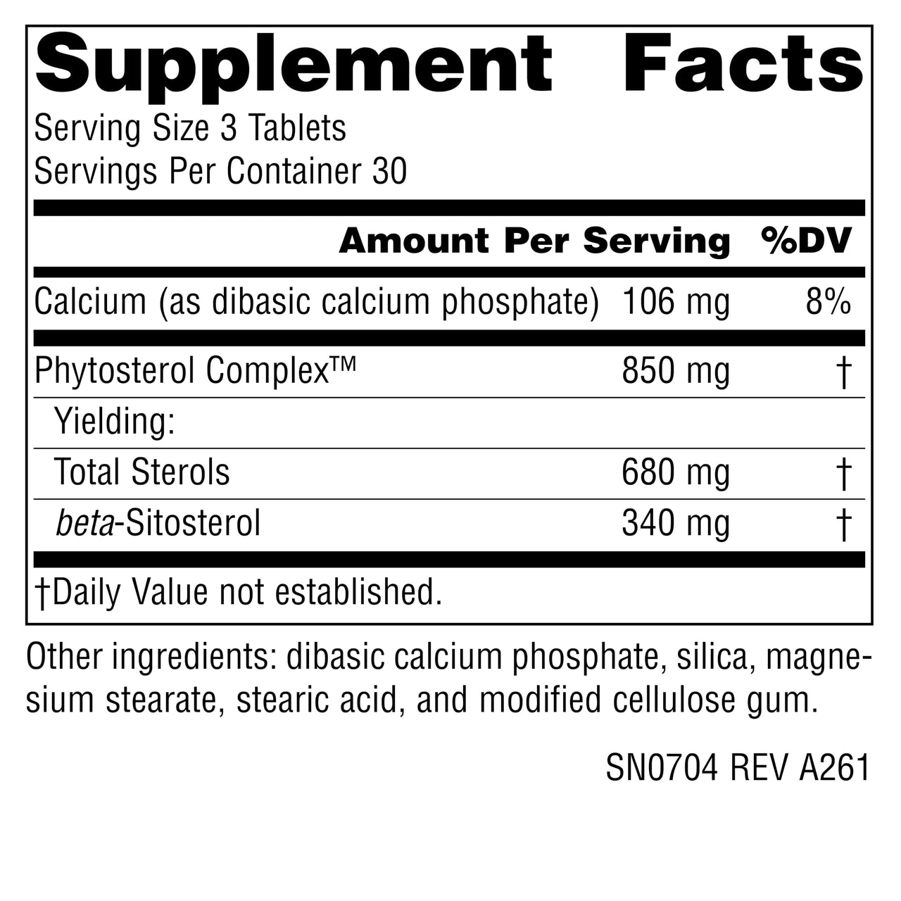 Source Naturals Phytosterol Complex with Beta-Sitosterol, Supports Healthy Cholesterol Levels*, 113 mg - 90 Tablets