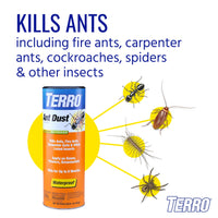 Thumbnail for TERRO Ant Dust Powder Killer for Indoors and Outdoors - Kills Ants, Fire Ants, Roaches, Spiders, and Other Insects - T600 - Up to 8 Months Protection - Easy to Use
