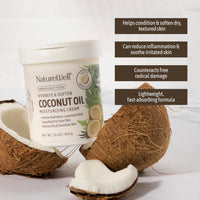 Thumbnail for NATURE WELL Hydrate & Soften Coconut Oil Moisturizing Cream for Face, Body, & Hands, Non-Greasy, Intense Hydration & Luxurious Feel, Revives Dry & Sensitive Skin, Superfood for Your Skin, 16 Oz
