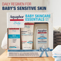 Thumbnail for Aquaphor Baby Skin Care Essentials Gift Set with Baby Wash and Shampoo (16.9 Fl Oz) + Healing Ointment for Chapped Skin and Drool Rash (7Oz) + Diaper Rash Cream (3.5Oz), Hypoallergenic