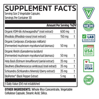 Thumbnail for Zhou Nutrition Ashwagandha Capsules, Mood Enhancer, Energy Boost, Blend of Rhodiola, Holy Basil, Cordyceps, Reishi & Ashwagandha Supplement, 30 Servings, 60 Capsules
