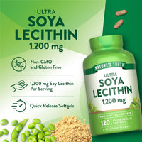 Thumbnail for Nature's Truth Ultra Soy Lecithin 1200 mg | 120 Softgels | Non-GMO, Gluten Free Supplement