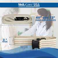 Thumbnail for Skil-Care Cotton Gait Belt, Pinstripe Design, Gait Belt for Seniors, 60” L x 2” W, Secure Delrin Buckle, Durable Cotton Webbing Transfer and Physical Therapy Belt, 252050