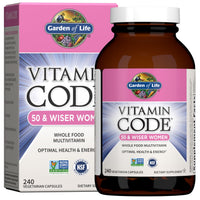 Thumbnail for Garden of Life Vitamin Code Multivitamin for Women 50 & Over, B Vitamins, A, C, D3, E & K, CoQ10, Probiotics & Enzymes, for Women 50 Plus, 240 Capsules