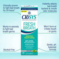 Thumbnail for CloSYS Mouthwash, 32 Ounce, 2 Count, Fresh Breath Mouthwash, Gentle Mint, Alcohol Free, Dye Free, pH Balanced Mouth Wash, Helps Soothe Entire Mouth, Fights Bad Breath