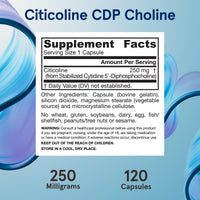 Thumbnail for Jarrow Formulas Citicoline CDP 250 MG, CDP Choline Supplements, Support Brain Health, Performance and Memory, 120 Capsules, Up to a 120 Day Supply