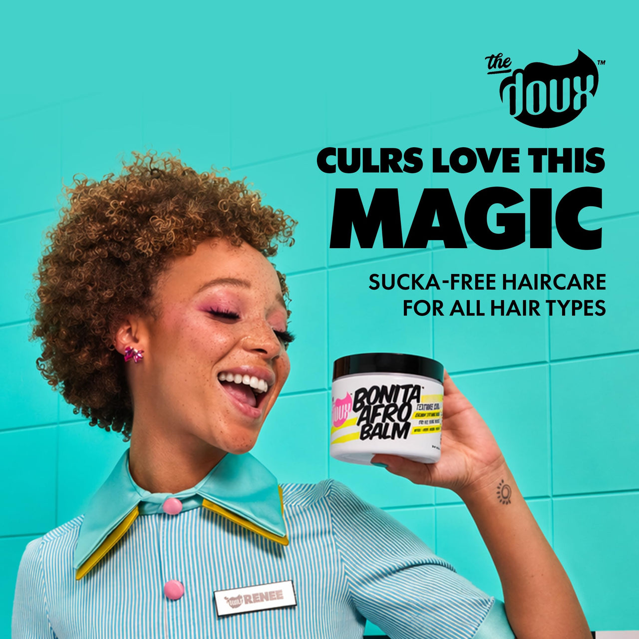 The Doux Curl Defining Cream & Pomade for Curly Hair – BONITA AFRO BALM Hair Moisturizer for Twist-Outs, Braid Styles & Flyaway Control – Curl Cream for Curly Hair & Coils
