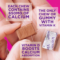 Thumbnail for Viactiv Calcium +Vitamin D3 Supplement Soft Chews, Milk Chocolate, 60 Chews - Calcium Dietary Supplement for Bone Health