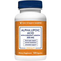 Thumbnail for The Vitamin Shoppe Alpha Lipoic Acid with Chromax & Biotin - Antioxidant for Glucose Metabolism, Energy, & Cellular Health (120 Capsules)