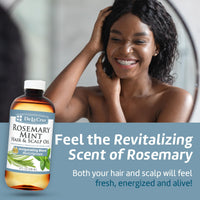 Thumbnail for De La Cruz Rosemary Mint Oil Blend for Hair & Scalp - Revitalizing Formula with Castor, Avocado and Olive Oils- Naturally Moisturizing - 8 FL OZ