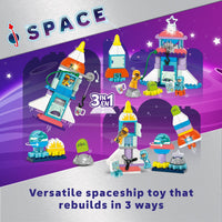 Thumbnail for LEGO DUPLO 3 in 1 Space Shuttle Adventure Toddler Building Toys - Space Toys for Boys & Girls, Ages 3+ Years - Gift for Christmas - Learning & Pretend Play Activity - 10422