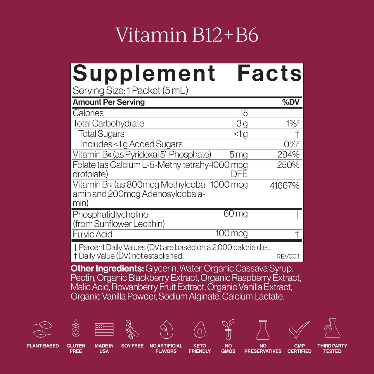 CYMBIOTIKA Liposomal Vitamin B12 + B6 Liquid Supplement, Cellular Energy, Brain Health, Heart Health, + Nerve Function Support, Enhanced Absorption, Gluten Free, Soy Free, Plant-Based, 28 5 mL Packets