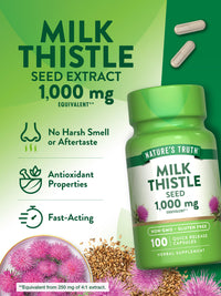 Thumbnail for Nature's Truth Milk Thistle Seed Extract | Herbal Supplement | 100 Capsules | Non-GMO & Gluten Free