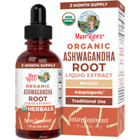 Thumbnail for MaryRuth Organics Ashwagandha Root | USDA Organic Ashwagandha Liquid Drops | Stress Relief, Natural Calm, Relaxation and Mood Support Supplement | Adaptogenic | Nervine | Vegan | Non-GMO | 60 Servings