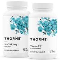 Thumbnail for THORNE - 5-MTHF & Vitamin B12 Bundle - Cardiovascular & Nerve Support - 60 Servings