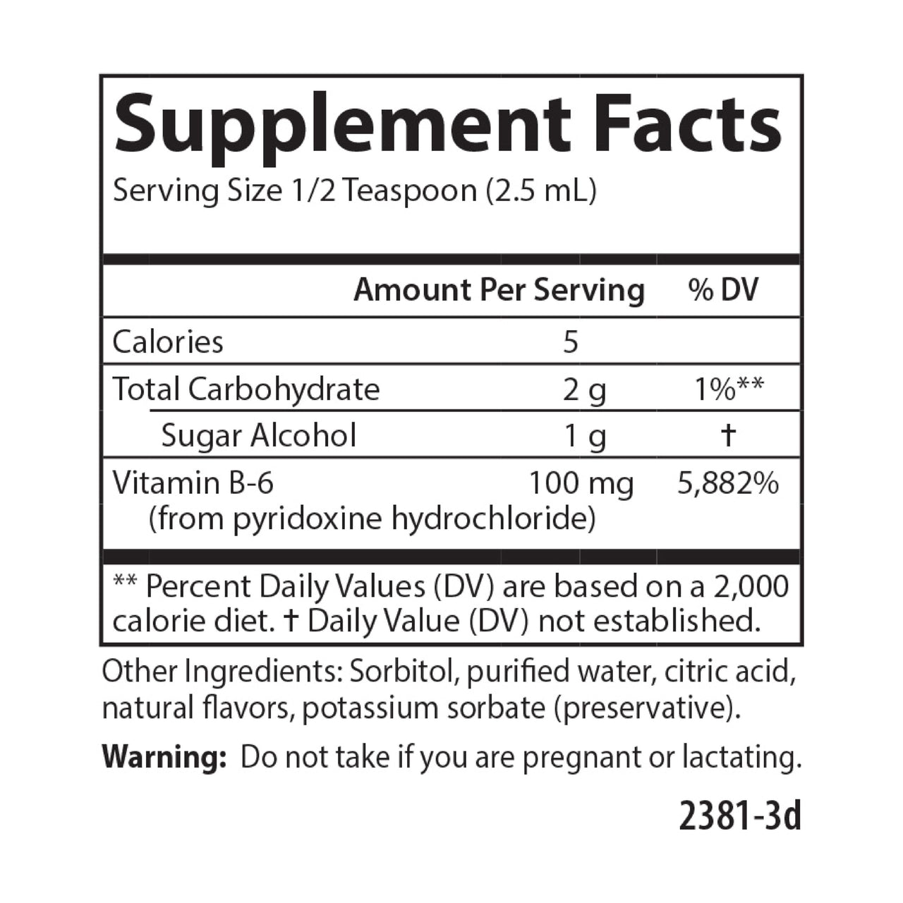 Carlson - B-6 Liquid, Vitamin B-6, Energy Production, Heart Health, Berry Lemonade Flavor, 120 mL (4 Fl Oz)