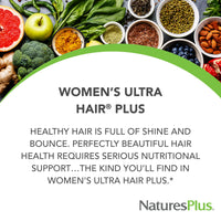 Thumbnail for NaturesPlus Women’s Ultra Hair Plus - 60 Sustained Release Tablets - Nutritional Support for Healthy Hair Structure - Gluten Free - 30 Servings