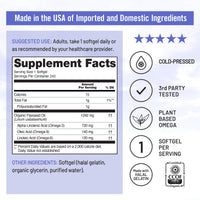 Thumbnail for NatureWise Flaxseed Oil 1,242 mg, Fish Free Omega 3 6 9 with 720mg ALA, Dietary Supplement for Heart Health Support - Organic, Cold Pressed, Non-GMO - 240 Softgels[8-Month Supply]