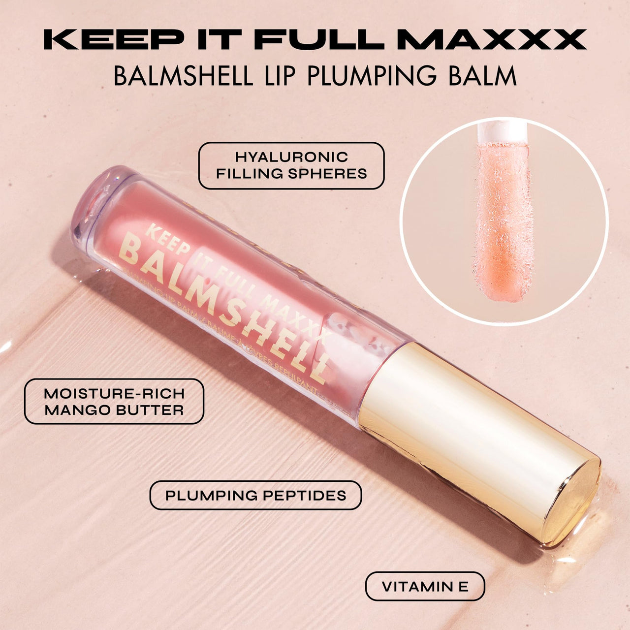 Milani Lip Balm, Keep It Full Maxxx Balmshell Lip Plumper with Jojoba Oil, Avocado Oil & Vitamin E for Hydrated, Full, Pillowy Lips (0.15 Fl. Oz.)
