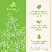 Thumbnail for ORGANIC INDIA Moringa Herbal Supplement - Green Superfood, Nutrient Dense, Pure Plant Protein, Vitamin A, E, K, Iron, Calcium, Fiber, Vegan, Gluten-Free, USDA Certified Organic - 90 Capsules
