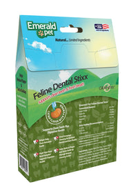 Thumbnail for Emerald Pet Feline Dental Stixx — Tasty and Crunchy Cat Sticks with Pumpkin for Digestive Health — Natural Grain Free Treats for Clean Cat Teeth and Fresh Breath — Catnip, 3.6 oz