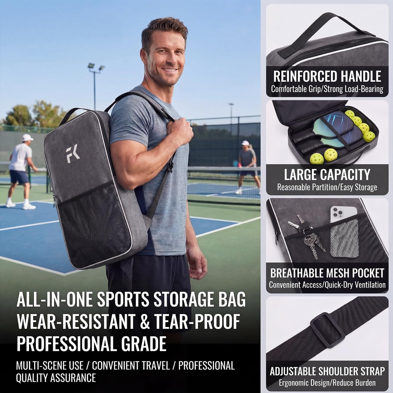 FeichangKeji Pickleball Paddles Set of 2 T700 & 16mm Carbon Fiber Pickleball Paddles with CMS Matte Surface Lightweight Honeycomb Core & Durable Edge Guard Protector & Comfortable Grip