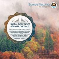 Thumbnail for Source Naturals Wellness Herbal Resistance Liquid Immune Defense Supplement and Immunity Booster with Echinacea, Elderberry and Yin Chiao - 8 Fluid Oz