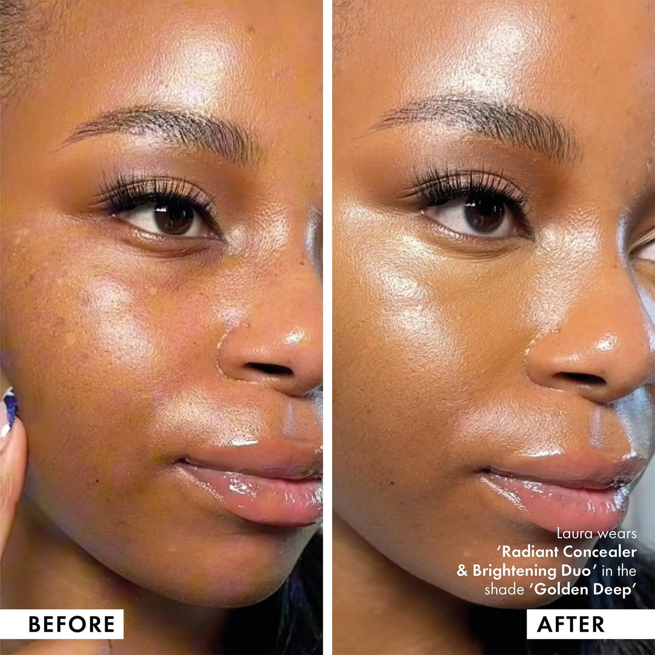 ICONIC LONDON Radiant Concealer & Brightening Duo | Creamy Liquid + Brightening Crayon Dual Ended Concealer, Cruelty Free, Vegan Makeup (Golden Deep) 0.08 oz