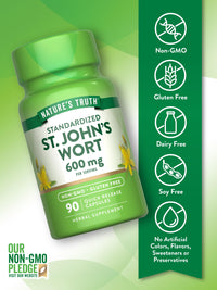 Thumbnail for Nature's Truth St Johns Wort 600mg | 90 Capsules | Standardized Extract | Non-GMO & Gluten Free Supplement