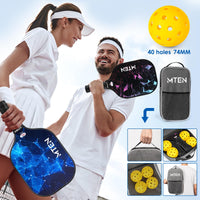 Thumbnail for Pickleball Paddles, USAPA Approved Pickleball Paddles Set of 2, Fiberglass Surface Pickleball Set, 2Pickleball Rackets, 4 Pickleball Balls, 2Grip Tapes & Carry Bag for Men Women