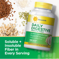 Thumbnail for Renew Life Adult Daily Digestive Prebiotic Fiber, 150 Vegetarian Capsules (Package May Vary)