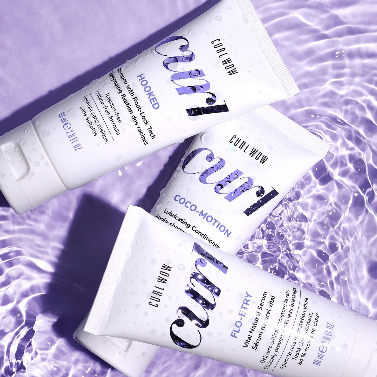 COLOR WOW Curl Wow Perfect Curls Starter Set | 3 piece Curl Wow starter set including deluxe travel size HOOKED Shampoo, COCO-MOTION Conditioner & FLO-ETRY Serum 2.0 Fl Oz (Pack of 3)