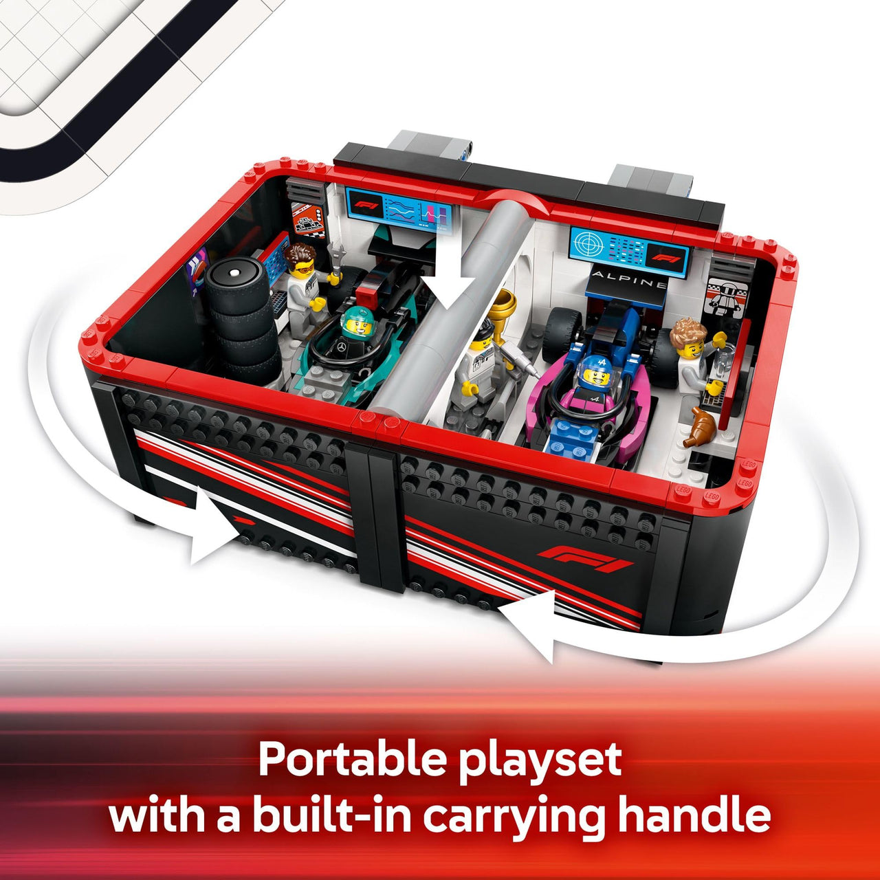 LEGO City F1 Garage & Mercedes-AMG & Alpine Cars Toy - Model Race Car Building Toy and Portable Playset for Kids, Boys and Girls, Ages 7+ - F1 Collectible for Fans - Gift Idea for Birthdays - 60444