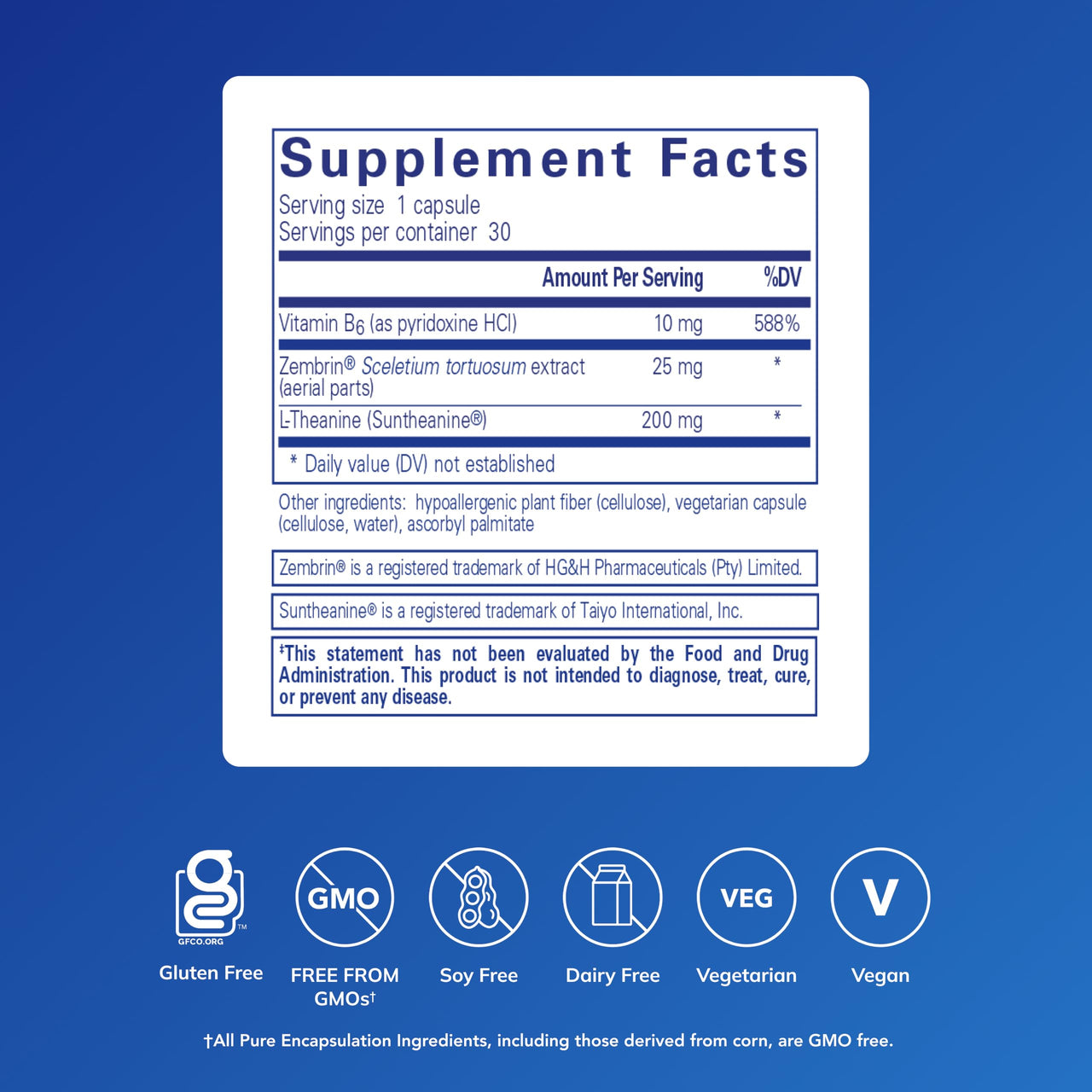 Pure Encapsulations Rapid Calm - Stress & Sleep Support Supplement* - Contains Vitamin B6, Zembrin & Suntheanine L-Theanine - Non-GMO, Gluten-Free & Vegan - 30 Capsules