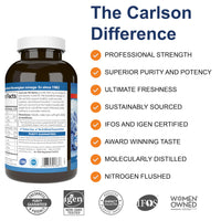 Thumbnail for Carlson - Cod Liver Oil, 460 mg Omega-3s + Vitamins A & D3, Wild-Caught Norwegian Arctic Cod-Liver Oil, Sustainably Sourced Nordic Fish Oil Capsules, Lemon, 300 Softgels