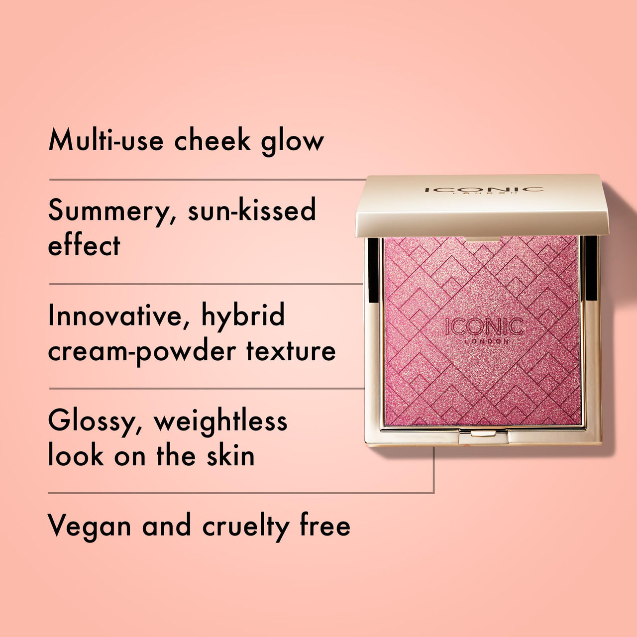 ICONIC LONDON Kissed by the Sun | Multi-Use Blush, Bronzer, & Highlighter, For All Skin Types, Cruelty-Free, Vegan Makeup, (Play Time) 0.17 oz