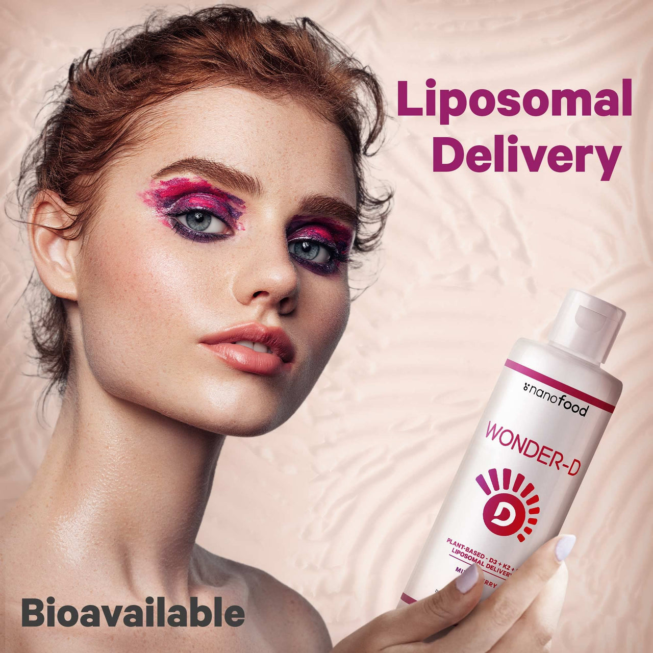 Codeage Liposomal Wonder-D, Vegan Cholecalciferol Vitamin D3 1000 IU Liquid Drops Supplement, Plant-Based Vitamins B12 & K2, Non-GMO Sunflower Phospholipids, Vitamin E, Mixed Berry Flavor, 7.6 fl oz